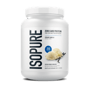 Isopure Zero Carb 100% Whey Protein Isolate Powder, Creamy Vanilla, 25g Protein, 15 Servings Tub