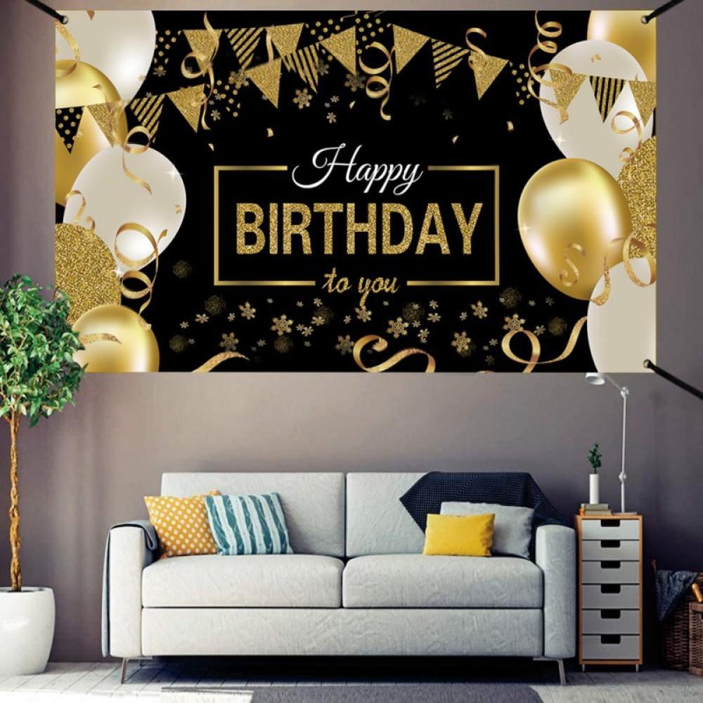Happy 60th Birthday Party Decoration Dark Poster 12x18 inch 