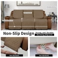 thumbnail image 4 of Easy-Going Recliner Sofa Cover, Reversible Couch Cover for 3 Seat Recliner, Split Sofa Cover for Each Seat, Furniture Protector with Elastic Straps for Kids, Dogs, Pets(3 Seater, Camel/Ivory), 4 of 7