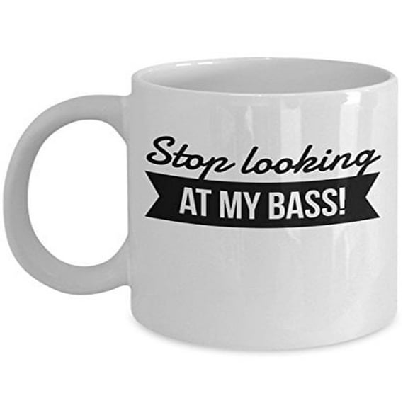 Funny Bass Guitar 11 oz Coffee Mug - Gift for Musicians White Ceramic
