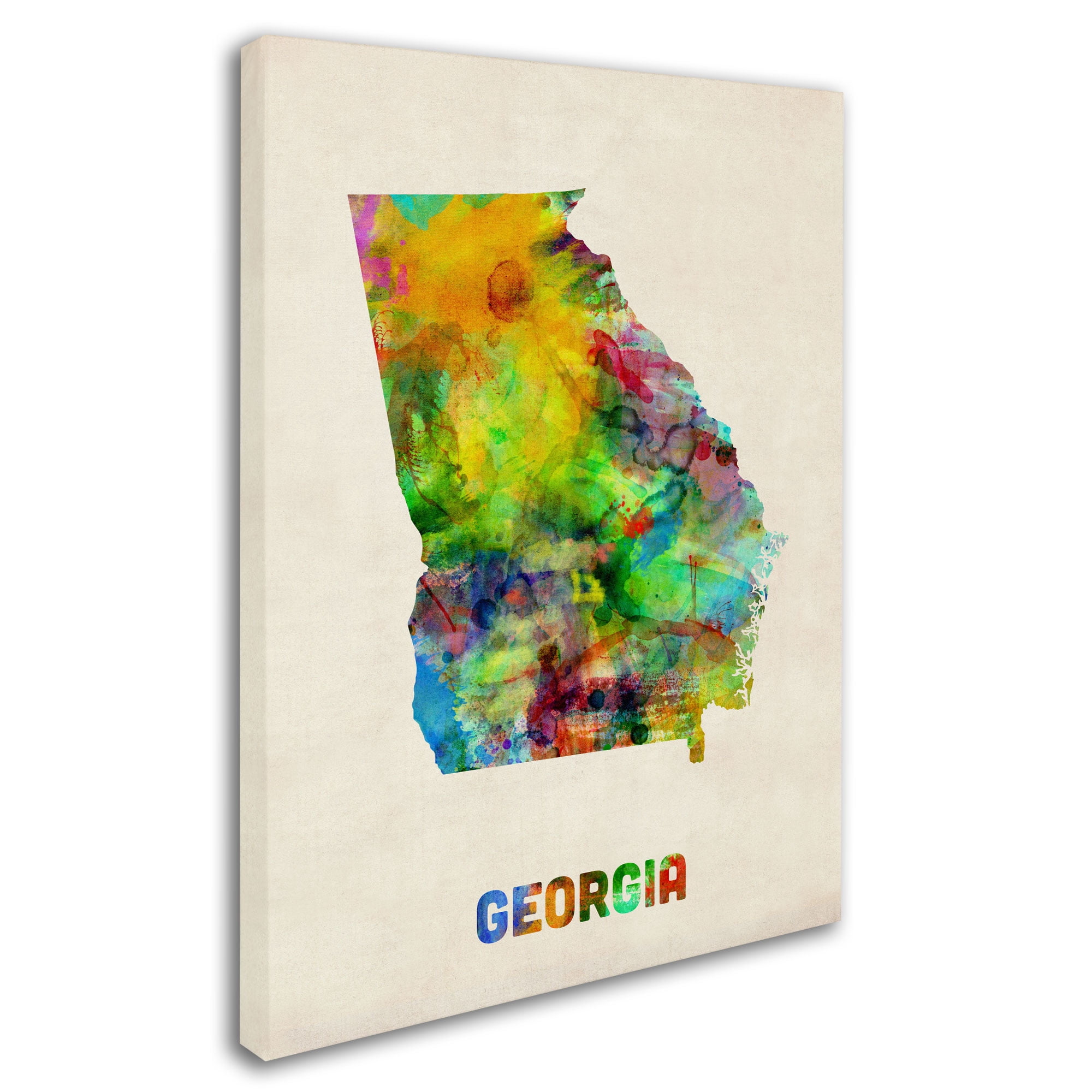 Trademark Fine Art "Georgia Map" Canvas Wall Art by Michael Tompsett