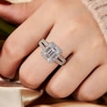 thumbnail image 6 of Wuziwen 2.7 Ct Emerald Cut Engagement Rings Halo 925 Sterling Silver Promise Wedding Rings 5A Cz Size 10, 6 of 10
