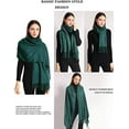 thumbnail image 6 of Women Scarf Pashmina Shawls and Wraps for Evening Dresses, Winter Fashion Soft Warm Long Large Scarves, Lightweight Silk Solid Colors Capes for Ladies Green, 6 of 7