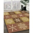 thumbnail image 3 of Ahgly Company Machine Washable Indoor Square Transitional Mahogany Brown Area Rugs, 7' Square, 3 of 7