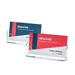 Pack Single Card - Deflecto® Single Compartment Business Card Holder, 50-Card Capacity, Clear, Pack Of 2