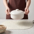 thumbnail image 4 of Unique Bargains 6pcs Oval Faux Leather Placemats Beige 17.7"x11.8", 4 of 6
