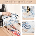 thumbnail image 4 of Wavy Quilted Cosmetic Bag Large-Capacity Travel Toiletry Organizer Includes 9-Piece Portable Travel Bottle Set Speeding Motorcycle Collage, 4 of 6