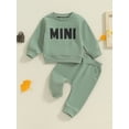 thumbnail image 2 of Nygoyerh Newborn Baby Pants Set Letter Print Long Sleeve Crew Neck Sweatshirt with Pockets Long Pants 2PCS Outfits Fall Infant Clothing for 3M-3T, 2 of 7
