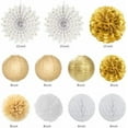 thumbnail image 3 of White Champagne Gold Birthday Party-Decorations - 21pcs Happy Birthday Banner,Paper Lanterns,Tissue Pom Poms Flower Fan,Honeycomb Ball,Swirl Streamers Garland Supplies Women Men Decor, 3 of 6
