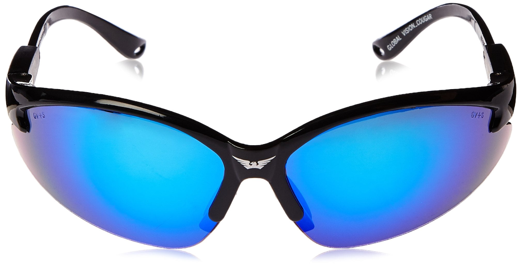 Global Vision Eyewear ANSI Z87-Plus Safety Glasses COUBKGTB  Cougar Gtech Blue Lens Safety Sunglasses-Black Frame