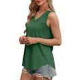 thumbnail image 6 of Brglopf Womens Eyelet Embroidery Tank Tops Sleeveless V-Neck Summer Vacation Beach Fashion Tees Shirts Comfy Casual Flowy Loose Blouse(Army Green,M), 6 of 9
