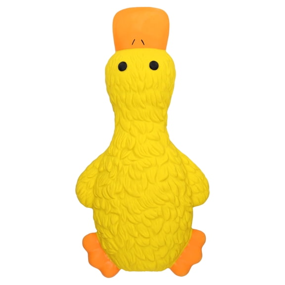 Vibrant Life Yellow Duck Latex Dog Toy with Squeaker, Chew Level 2