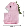 thumbnail image 3 of Idoravan Kids Winter Beanie Hat and Scarf Set Kids Winter Beanie Hat Warm Knit Thick Ski Cap Children's Hooded Scarf Dinosaur Hat Pink, 3 of 4