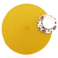 thumbnail image 4 of Clearance! FNGZ Place Mat 6Pcs Yellow Round Polypropylene Woven Placemat Yellow, 4 of 9