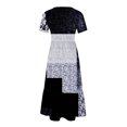 thumbnail image 4 of Penkiiy Women Geometric Print Short Sleeve Dress Loose Plain Casual Summer Flowy Tiered Long Maxi Dresses with Pockets XL Blue, 4 of 4