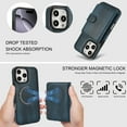 thumbnail image 5 of 2 in 1 Detachable Magnetic Phone Cases Compatible with iPhone 16 Pro, with Credit Card Holder, Classic Durable Premium PU Leather Kickstand Rugged Flip Cover for Women Men,  Blue, 5 of 8