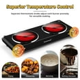 thumbnail image 3 of Techwood 1800W Electric Hot Plate Cooktop for Cooking,Infrared Ceramic Countertop Stove Top 2 Burners,Stainless Steel Portable Electric Burner,Knob Control,Easy To Clean(Black), 3 of 7