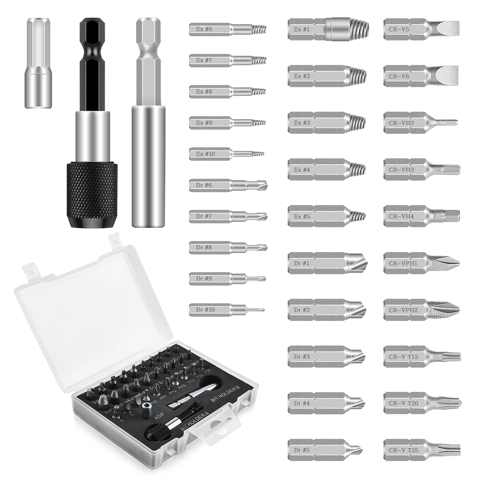 Details about   8-pc Jumbo Screw Extractor Set CAL-HAWK CZSE8 Grey Case 