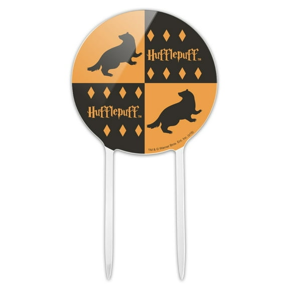 Acrylic Harry Potter Hufflepuff Pattern Cake Topper Party Decoration for Wedding Anniversary Birthday Graduation