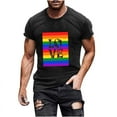thumbnail image 2 of Men's LGBTQ Pride T-Shirt – Rainbow Flag & Heart Graphic Tee, Equality Short Sleeve Crewneck Top for Pride Month 2025, 2 of 4