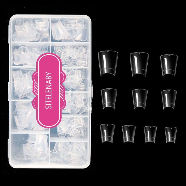 Nail Tips SITELENABY Duck Feet Flare Clear para uñas acrílicas