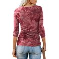 thumbnail image 2 of T-shirt Henley à Manches Courtes/longues pour Femmes, Décontracté, Basique, 2 of 3