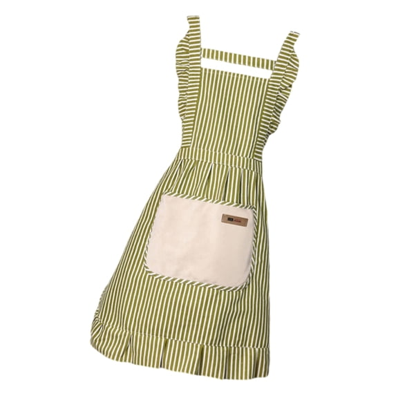 SDFGTstore Cotton Linen Apron With Decorative Lace Functional Storage Cooking Baking Attire
