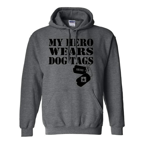 My Hero Wears Dog Tags - Army Hooded Sweatshirt