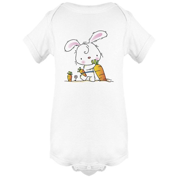 Rabbit Pulling Carrot Design Bodysuit Infant -Image by Shutterstock, 24 Months
