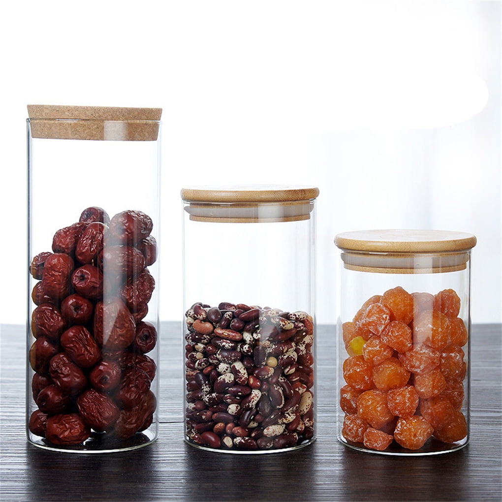 1300ml Glass Food Storage Jars Containers, 3 Pack Glass Cookies Jars w –  SHANULKA Home Decor