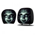 thumbnail image 6 of BZPIZ 2PCS Ghost Face Headrest Covers, Creative Car Headrest Covers Scary Face Printing Auto Seat Universal Elastic Models Headrest Protector for Auto, Vehicle, Truck, SUV, Washable Elastic Fabric, 6 of 7