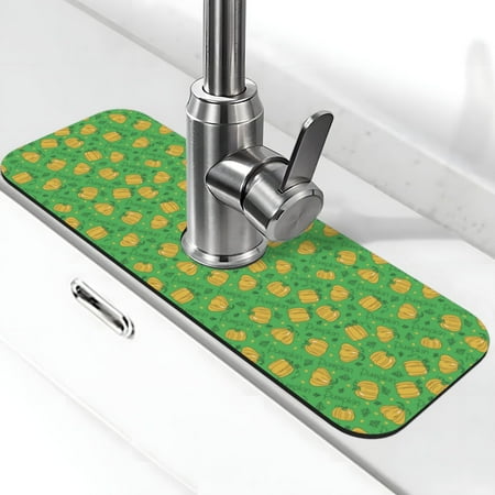 

Xecao Pumpkin Leaves for Kitchen Sink Splash Guard Faucet Mat Faucet Guard & Draining mat (15 X 5.5 )