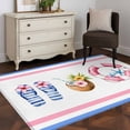 thumbnail image 4 of Swimming Ring Washable Area Rugs 2.7'x5', Summer Slippers Coconut Starfish Stripes Low Pile Throw Living Room Rug Non-Slip Sturdy Edge Binding Carpet for Indoor Entryway Bedside Kitchen, 4 of 9