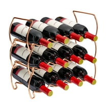 Sorbus Modern Copper Freestanding 3-Tiers 12-Bottle Stackable Wine Rack