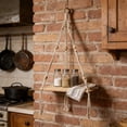 thumbnail image 4 of Bohemian Hanging Shelf, Hand Woven Rope and Wood Wall Shelf, Corner Floating Shelf for s Books Decor Small Space Storage(A), 4 of 6