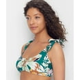 thumbnail image 5 of STUDIO ANN COLE Women's Teal Printed Stretch Push-Up Scoop-Neck Shoulder-Tie Bikini Adjustable Swimsuit Top S, 5 of 8