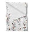 thumbnail image 2 of Floral Soft Flannel Fleece Throw Blanket, Curvy Flower Branches Leaves Black and Red Dotted Buds Spring Theme Pattern, Cozy Plush for Indoor and Outdoor Use, 60" x 80", Red Black White, by Ambesonne, 2 of 5
