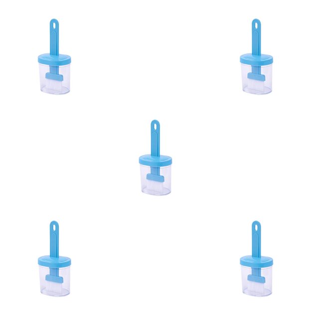 facefd 1/2/3/5 Brosse à Huile en Plastique Bouteille Barbecue Brosse avec Couvercle de Protection Résistant à la Chaleur Bleu 5PCS
