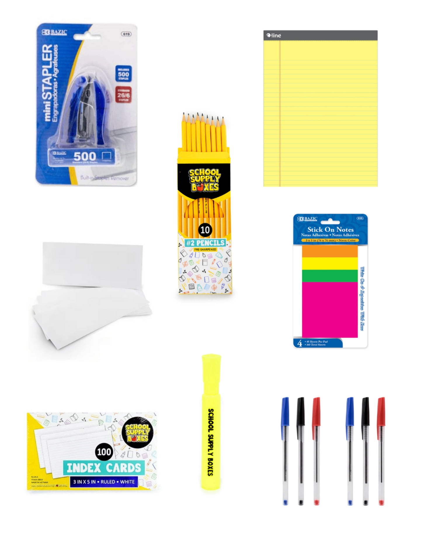 School Supply Boxes | Office Essentials Kit | Writing, Filing & Organization Supplies for Home, School, or Office