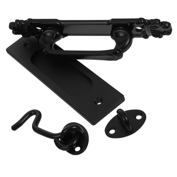 Hemoton 1 Set Barn Door Handle Lock Hook Set Gate Latch Garage Door Handle Sliding Barn Door Handle Hook and Eye Latch Barn Door Hardware Kit