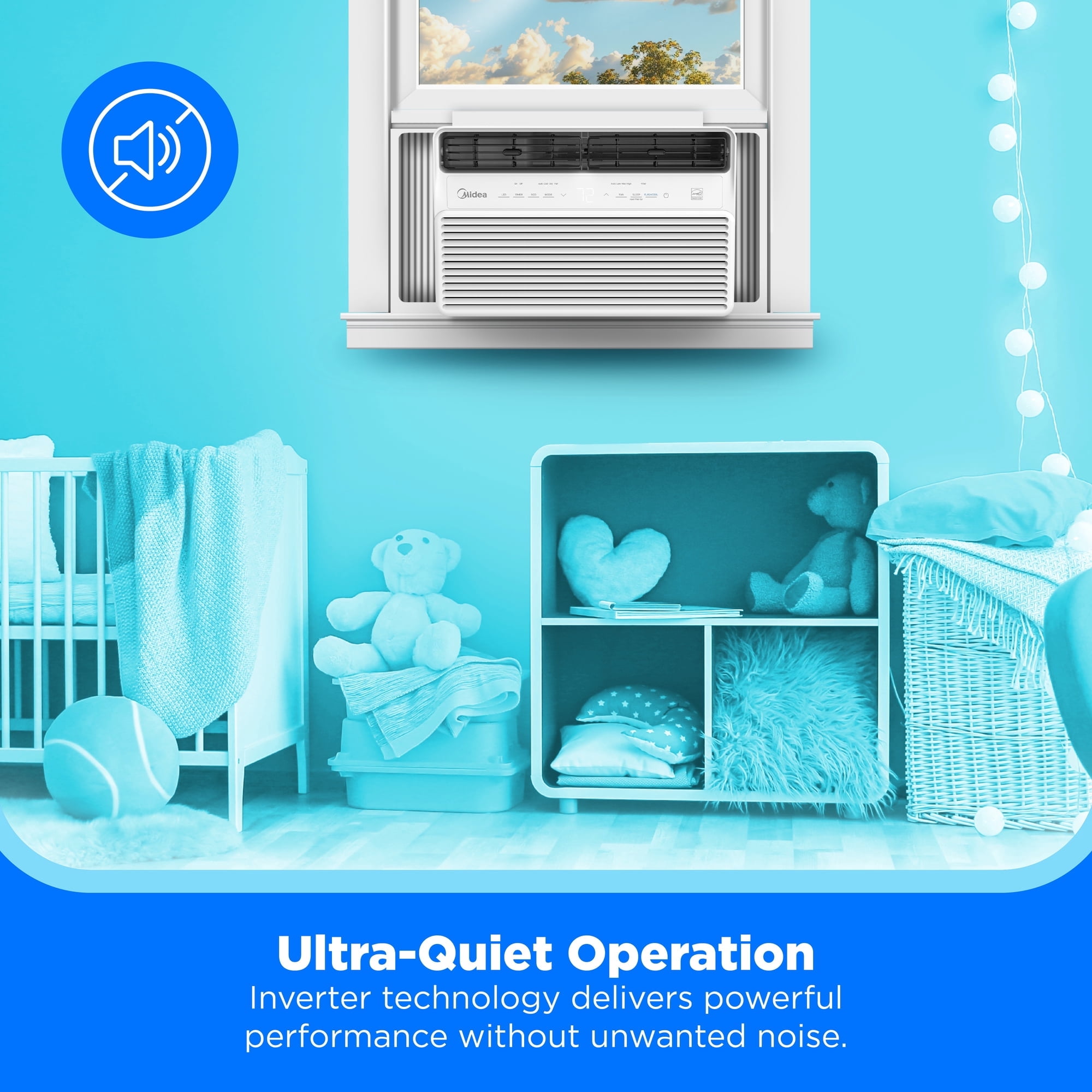 Midea 12,000 BTU Window Air Conditioner, Smart Inverter, Cools Up To 550 Sq Ft, Wi-Fi and Alexa, White