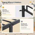 thumbnail image 6 of Ktaxon Twin Over Twin Metal Bunk Bed with Ladder, 13-Inch Guardrails, No Box Spring Needed, Space-Saving, Black, 6 of 10