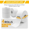 Dimora 4Pack White Athletic Tape Strong Adhesive Sports Tape No