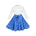 thumbnail image 2 of Girls Dress Blue Lace Heart Button Pearl Elegant Princess Party Pageant 8 Years, 2 of 9