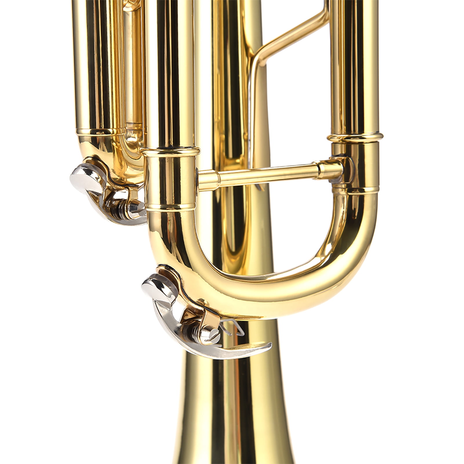Cacagoo Bb Standard Trumpet Set for Beginner, Brass Student Trumpet Instrument with Foam Plus Cotton Oxford Box with Straps, Mouthpiece, Cleaning Kit, White Gloves, Glod