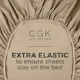 thumbnail image 4 of CGK Linens 400 Thread Count Single Fitted Sheet Only - Queen Size 100% Cotton Sateen Bottom Sheet, Fits Mattress Up To 16", Cream, 4 of 4