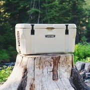 Lifetime 115 qt Bear-Resistant Camping Cooler, Premium High Performance, Ice Retention, Hard Cooler, 150 Can Capacity, Khaki (91000)