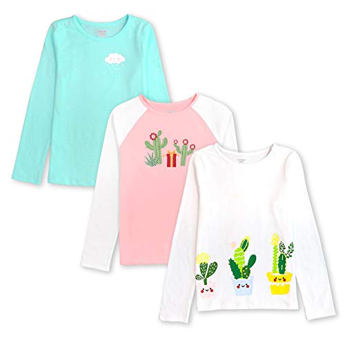 Chemises à Manches Longues pour Filles, Lot de 3, Cactus, Taille 2T