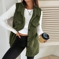thumbnail image 3 of FAIWAD Women's Button Down Fleece Outerwear Vest Sleeveless Warm Fuzzy Long Jacket Casual Oversized Fall Winter Clothes, 3 of 9