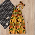 thumbnail image 4 of Girls Party Dress Toddler Baby African Print Off Shoulder Hair Band Dress Casual Dress for Girl 18-24 Months, 4 of 8